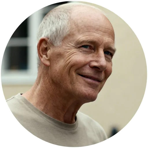 Bruno Customer Testimonial Senior Man Australia,Senior male customer testimonial portrait for Bruno Capsules Australia